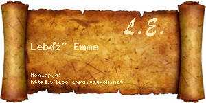 Lebó Emma névjegykártya